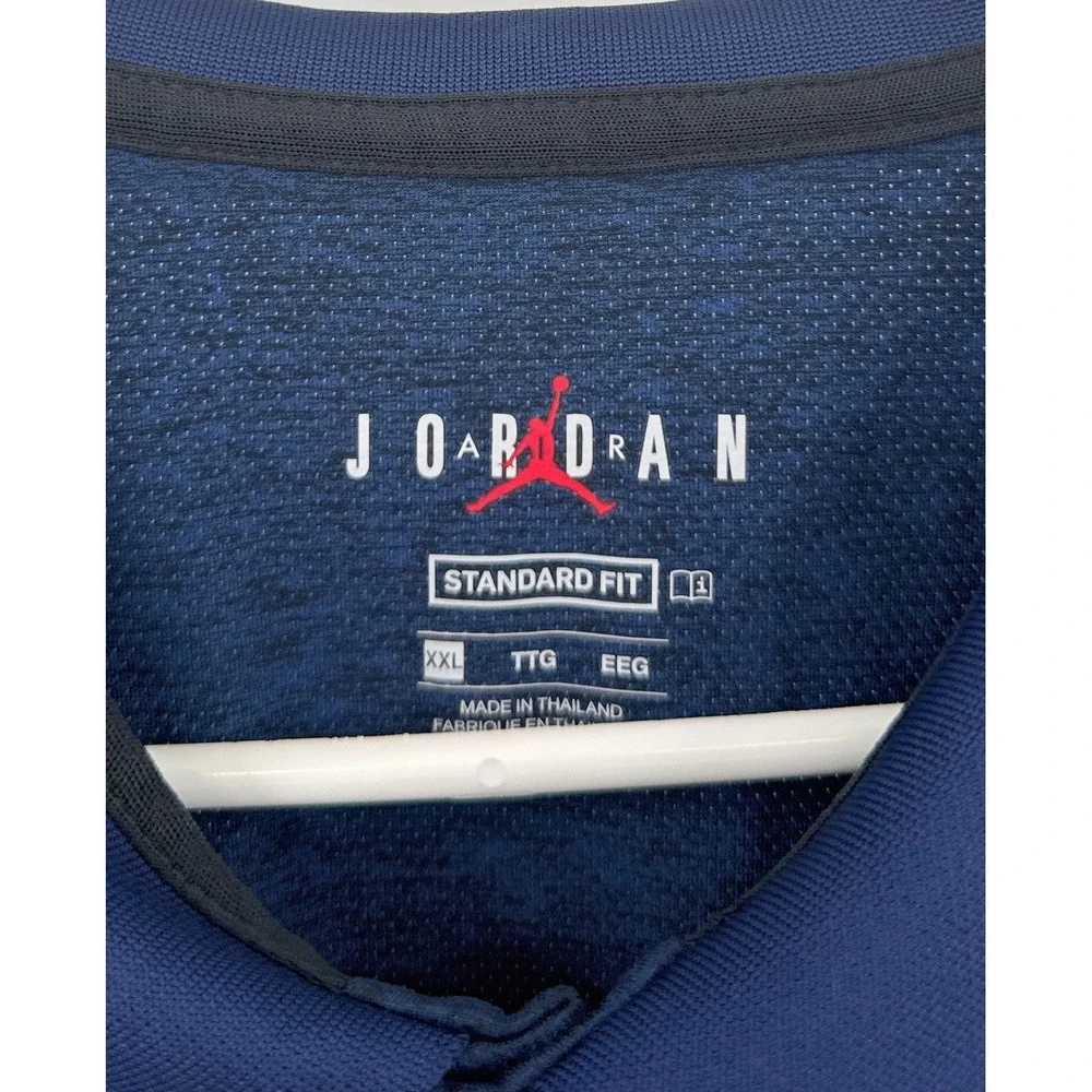Jordan Marquette Golden Eagles Polo Shirt Mens XXL Navy Blue Heathered Jumpman